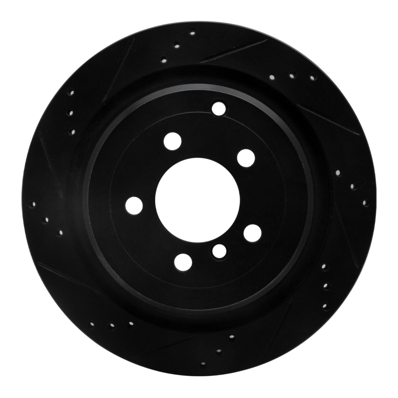 Land Rover Range Rover Brake Rotor (1) - Rear Left - R1 Concepts - Drilled & Slotted - Black - `06-`12 Land Rover Range Rover Brake Rotor (1) - Rear Left - R1 Concepts - Drilled & Slotted - Black - `06-`12